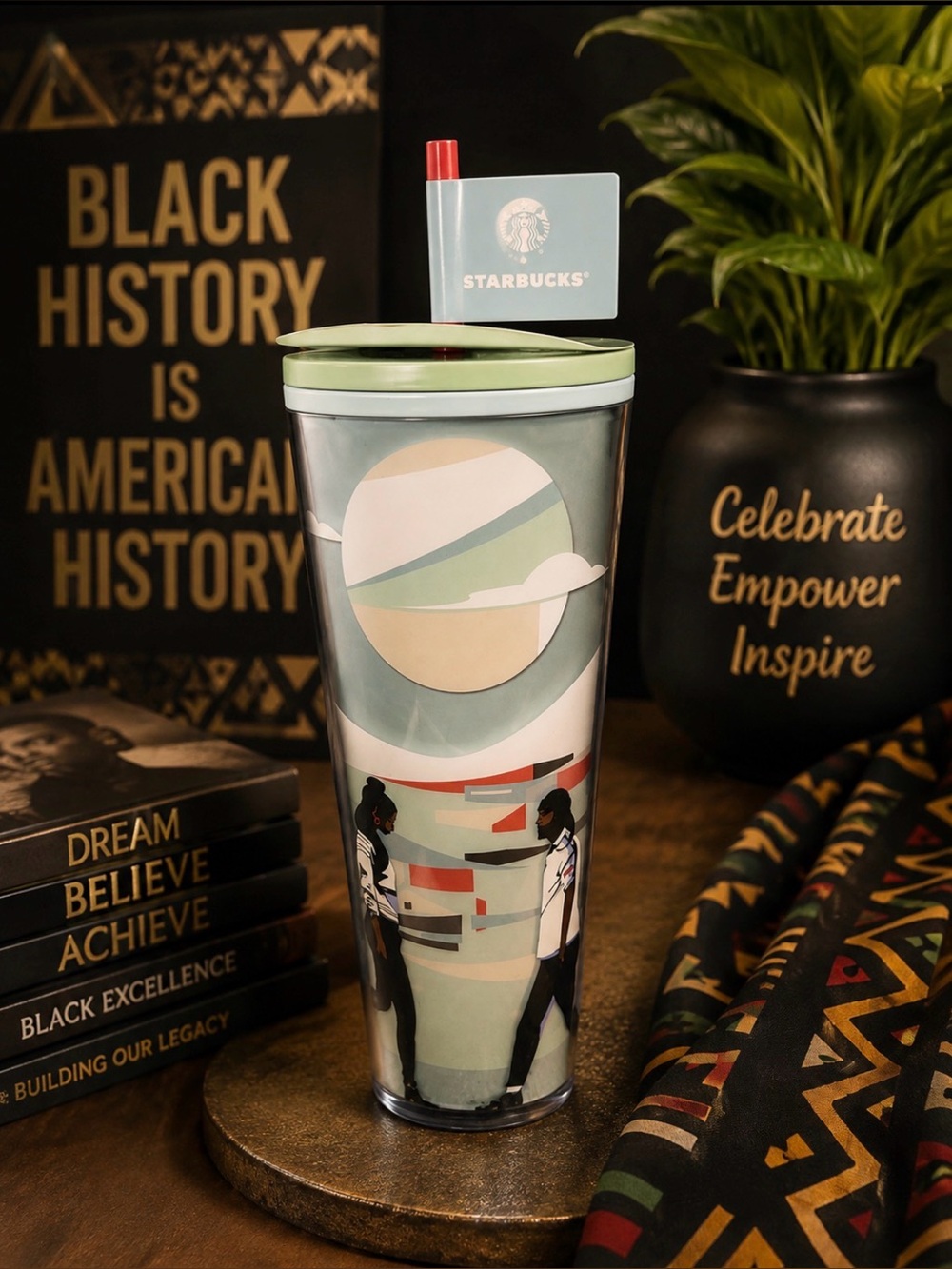 This is a Starbucks + Loū Black History Month 2024 tumbler